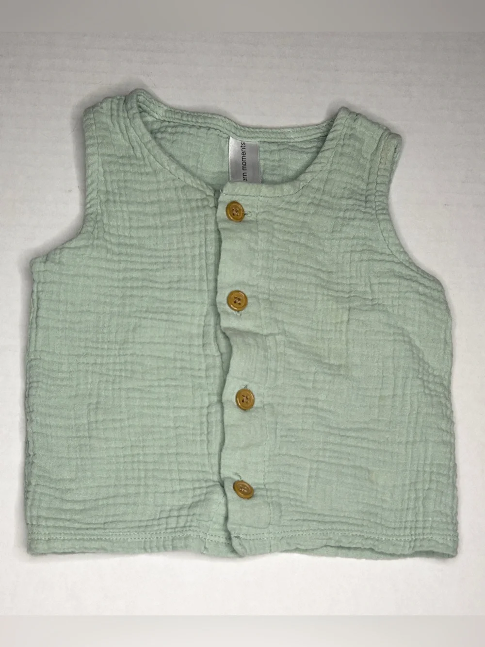 Modern Moments by Gerber 24 Months 100% Cotton Mint Green Button Front Tank